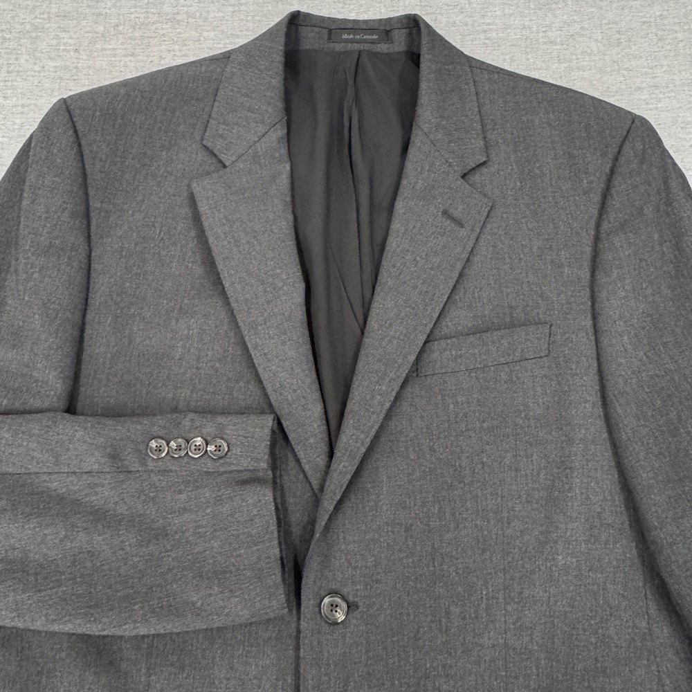 Lauren Ralph Lauren Blazer 100% Wool Gray Two Button Made Canada Men's 44R